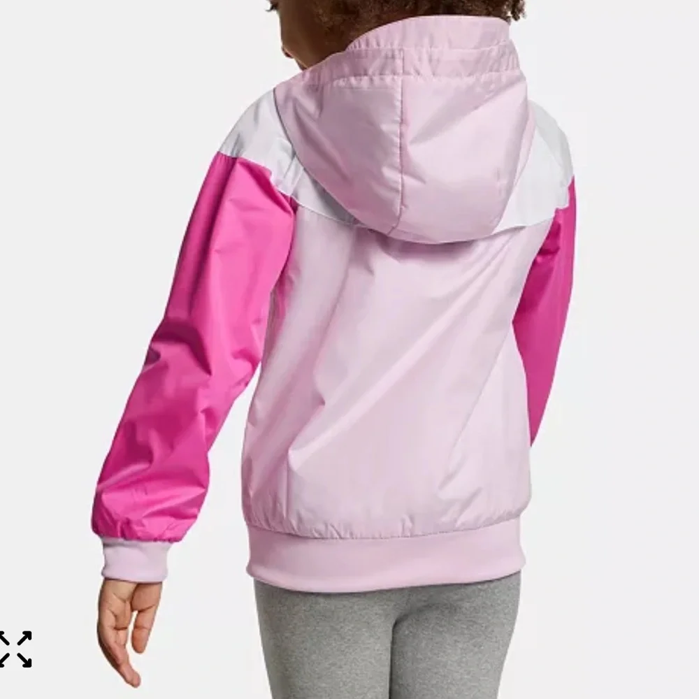 Nike Girls Windreaker Water-Resistant Colorblock Jacket in Pink - 2T
